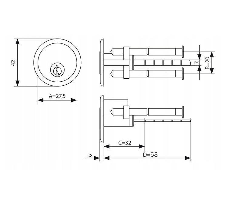 Kastenzusatzschloss Türzusatzschloss Außenzylinder Türschloss Zusatzschloss Weiß