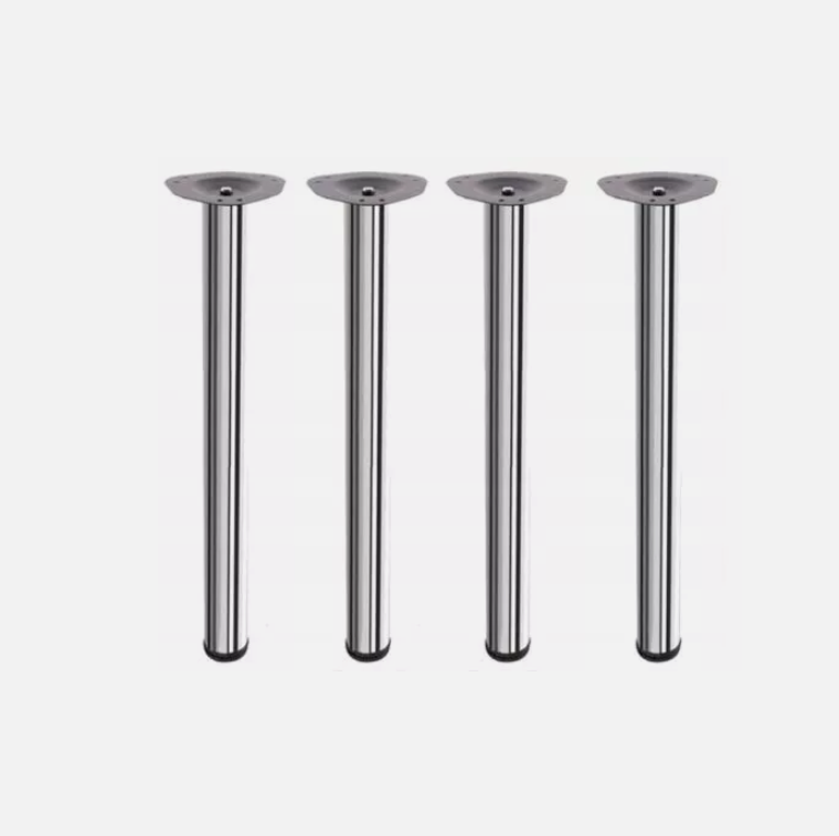 4er-Set stabile Tischbeine Ø60 mm Höheverstellbar Schreibtischfüße-Chrom