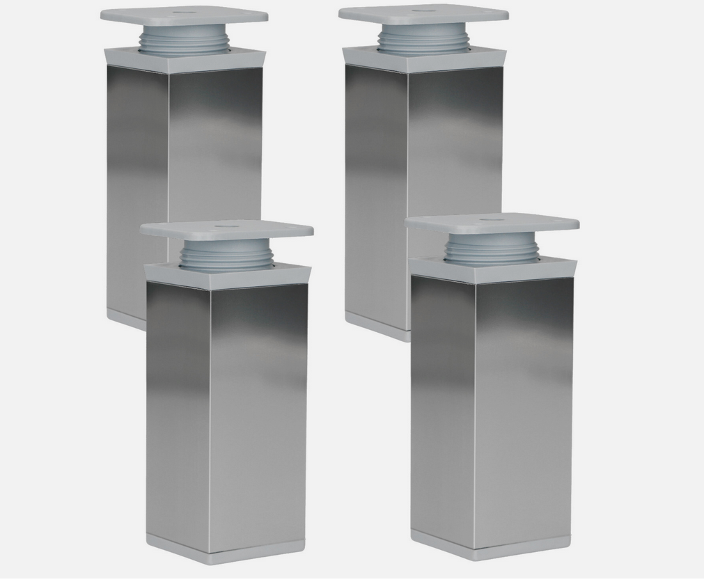 Möbelfüße Stellfuß höhenverstellbar Kommodenfuß Schrankfüße 40x40mm Chrom