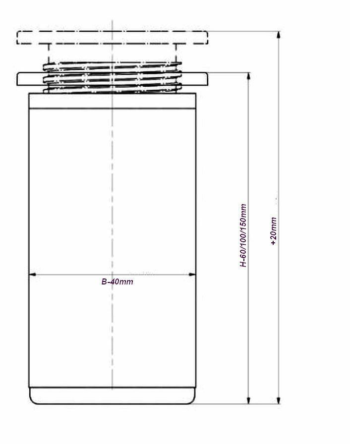 Möbelfüße Stellfuß höhenverstellbar Kommodenfuß Schrankfüße 40x40mm Silber