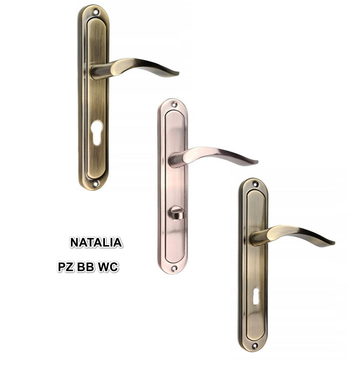 Türgriff- Langschild- Drückergarnitur- Türklinke- Türbeschlag 72mm NATALIA