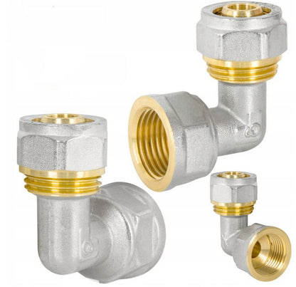 Schraubfitting Kupplung-Übergang für Aluverbundrohr Klemmringverschraubung, Messing Vernickelt, DVGW Zertifiziert (Kopie)