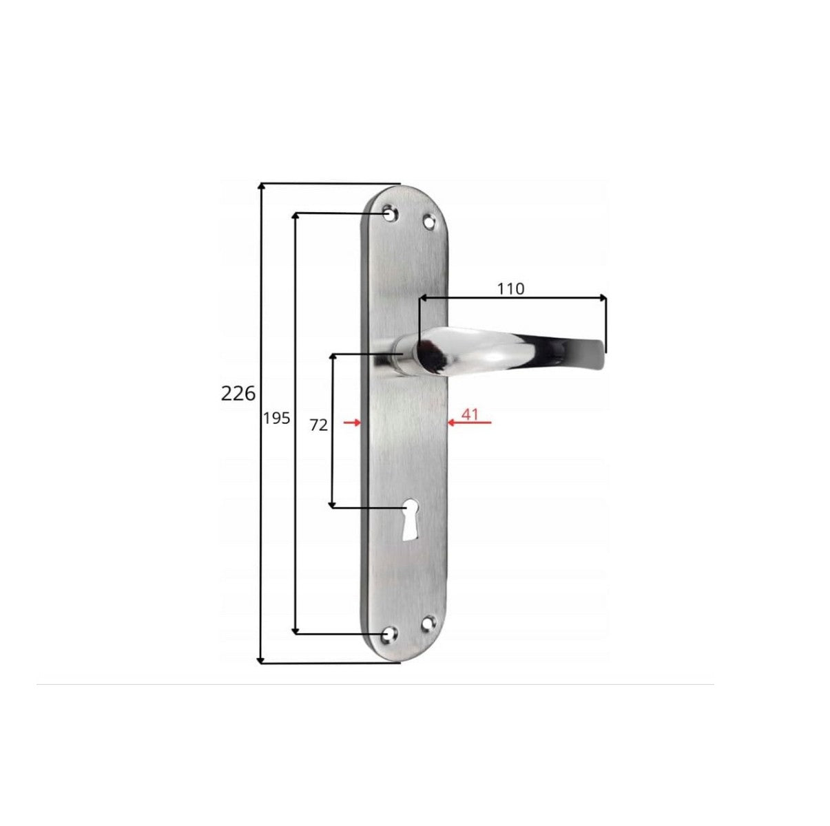 Türgriff Türbeschlag Drückergarnitur Türklinke Türdrücker 72mm Edelstahl ALFA