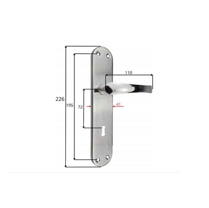 Türgriff Türbeschlag Drückergarnitur Türklinke Türdrücker 72mm Edelstahl ALFA