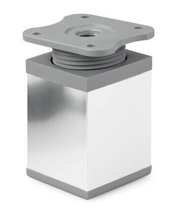 Möbelfüße Stellfuß höhenverstellbar Kommodenfuß Schrankfüße 40x40mm Chrom