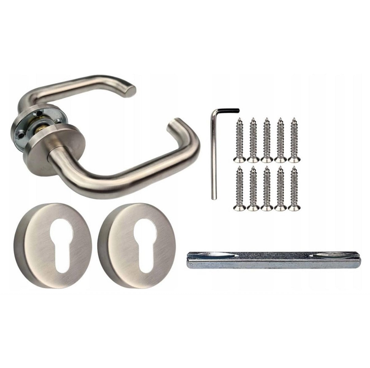Türgriff Türbeschlag Türklinke Rosettengarnitur Türdrücker Inox-Satin