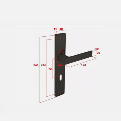 Türgriff Langschild Türbeschlag Drückergarnitur Türklinke Türdrücker 72mm CUBUS