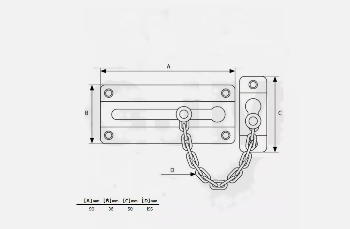 Türsicherungskette Türkette Sicherheitskette Türriegel Schieberiegel