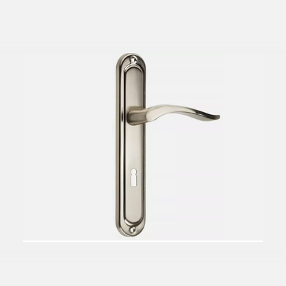 Türgriff- Langschild- Türbeschlag -Drückergarnitur- Türdrücker BB(Buntbart) 72mm NATALIA-Satin