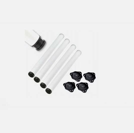 4er-Set stabile Tischbeine Ø60 mm Höheverstellbar Schreibtischfüße-Weiß
