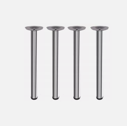 4er-Set stabile Tischbeine Ø60 mm Höheverstellbar Schreibtischfüße-Chrom