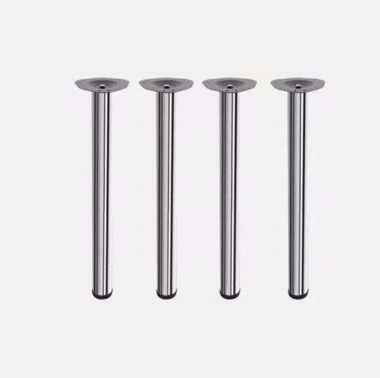 4er-Set stabile Tischbeine Ø60 mm Höheverstellbar Schreibtischfüße-Chrom