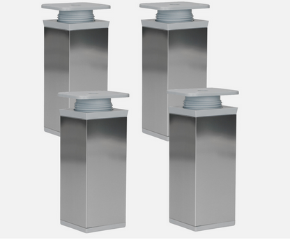 Möbelfüße Stellfuß höhenverstellbar Kommodenfuß Schrankfüße 40x40mm Chrom