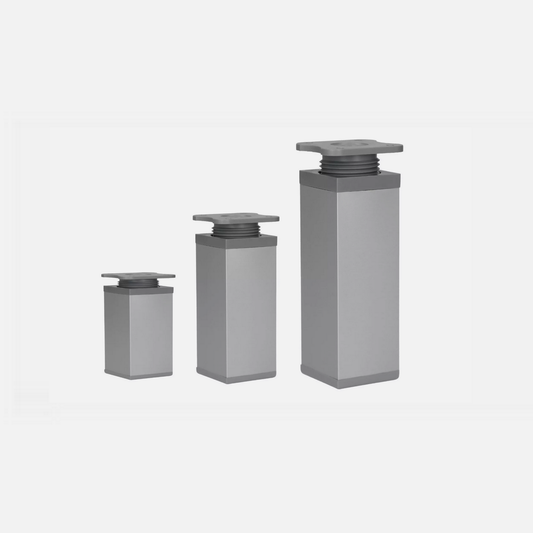 Möbelfüße Stellfuß höhenverstellbar Kommodenfuß Schrankfüße 40x40mm Silber