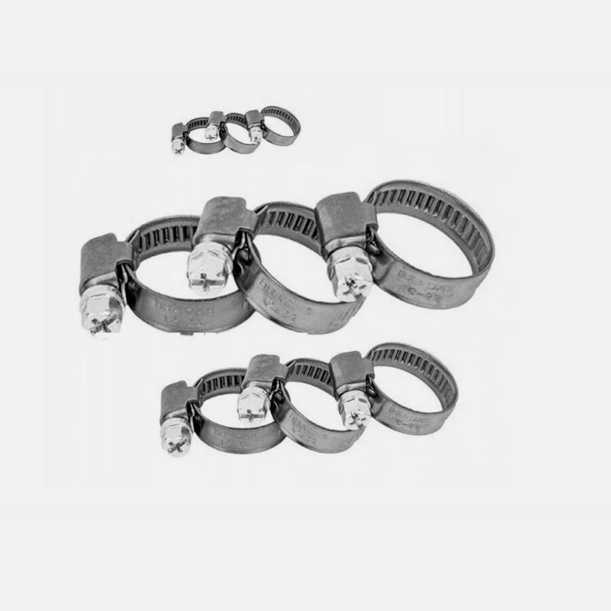10x Schlauchschellen Edelstahl Edelstahl W2 mit Schneckengewinde Rohrschellen