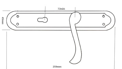 Türgriff Langschild Türbeschlag Drückergarnitur Türklinke Türdrücker 72mm CASA